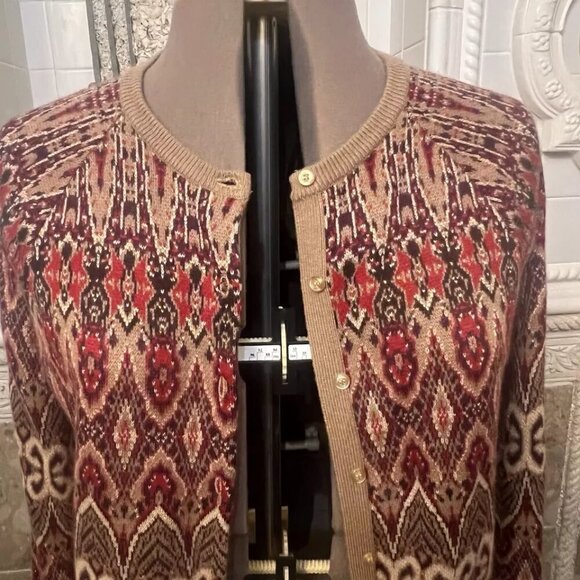 Mark Eisen George. Size XL 16/18. 25% Angora Rabbit. Metallic Cardigan. B109 - Picture 5 of 6